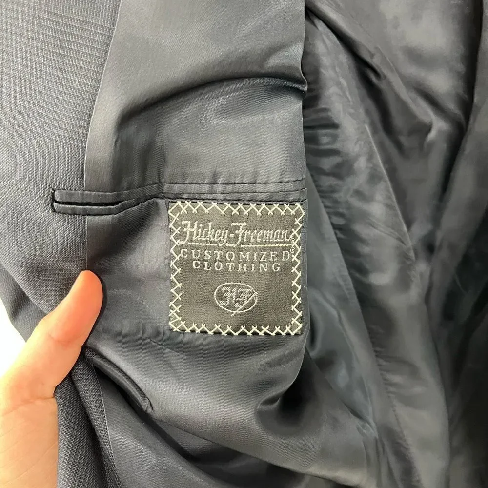 Men’s Hickey Freeman 100% Pure Wool Navy Suit Jacket